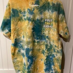 A-Lab Daisy Gang Happy Life Tie Dye Tee - Large NWOT